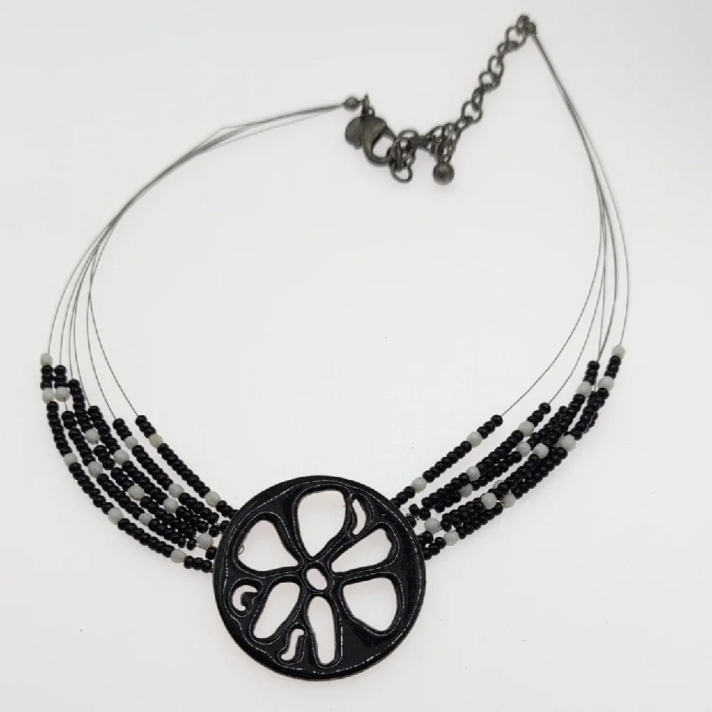 Chico's Black and White Bohemian Necklace